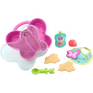 TDRFL-My Garden Baby Coffret L¿Heure Du Repas,7 Accessoires Pour Poupon Bébé Papillon Dont Boîte,Cuillère Et Bavoir,Jouet Pour Enfant Dès 3 Ans,Hbj69 - Neuf