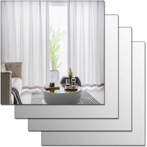 Mcleulla Lot De 4 Miroirs Muraux En Acrylique Incassables &Agrave; Coller Sur Toute La Longueur Du Corps Pour Maquillage, Salle De Sport, Couloir - Neuf