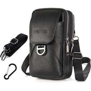 loc-Sacoche Bandouli&egrave;re Ceinture Homme En Cuir Pour T&eacute;l&eacute;phone-Mini Sac Bag Portable Pour Voyage &Agrave; Pochettes Petit Pochette Banane En T&eacute;l&eacute;phone Poche Holster Molle Portefeuille &Eacute;t - Neuf