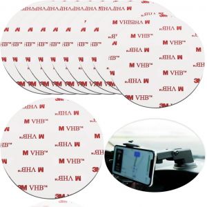 LORANKA-Lot de 10 pastilles adh&eacute;sives circulaires double face de 75 mm Adh&eacute;sif de rechange puissant pour support de montage de voiture pare-brise cam&eacute;ra GPS verrouillage &agrave; ventouse crochet de tableau - Neuf