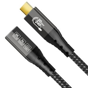 JGD-Rallonge USB C 0,5m (Rallonge USB C 3.2, vid&eacute;o 8K@30Hz, 4K@60Hz/ 144Hz, PD3.1 240W 48V/5A), Cable USB-type C vers USB femelle 20Gbps pour Thunderbolt 4, hub, MacBook, chargeur MagSafe, SSD - Neuf