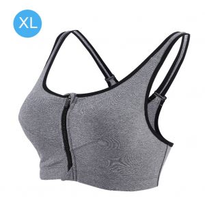 Soutien-Gorge De Sport Haute Resistance Et Anti-Secousses Pour Femme, Brassiere D'entrainement Yoga, Gris, Taille Xl - Neuf