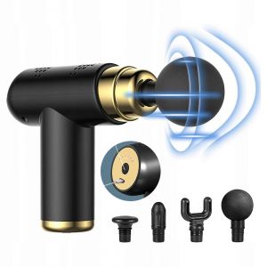 Mini Pistolet De Massage Électrique À 6 Vitesses Et 4 Têtes De Massage - Neuf