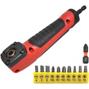 KAL-Kits De Tournevis &Eacute;lectriques R&eacute;paration Dispositif D'Angle &Agrave; 90 Degr&eacute;s Adaptateur De Douille De Tournevis Avec 10 Jeux De Forets Fixation &Agrave; Angle Droit - Neuf