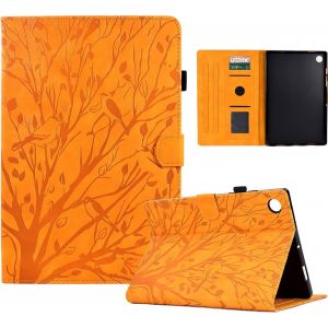 Kal-Étui Housse Coque Pour Huawei Mediapad M5 Lite 10, Housse Étui À Rabat Et Portefeuille Case Avec Fonction Support, Coque De Protection Huawei Mediapad M5 Lite/C5 10.1 2018 - Jaune - Neuf