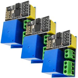 3 x ESP8266-01S ESP-01S WLAN WiFi 5V Module avec Relais Adaptateur (successeur de ESP01) Compatible avec Arduino et Raspberry Pi incluant Un E-Book - Neuf