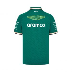 Polo De L'équipe Aston Martin Officiel Formule 1 Homme Vert - Neuf