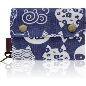 Portefeuille Pour Femme,Canvas Porte Monnaie Femme Porte Carte Bancaire,Trifold Porte Cartes Avec Porte - Cl&eacute;s Pour Cartes De Cr&eacute;dit,Pi&egrave;ces De Monnaie,Esp&egrave;ces,Re&ccedil;us(Le Chat) - Neuf