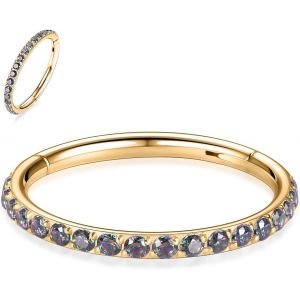 Kal-Piercings En Acier Chirurgical 316l Et Oxyde De Zirconium Pour Oreille Et Nez - Calibres 20, 18, 16, 14 - Anneaux Pour Homme Et Femme - Neuf