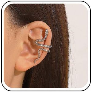 Kal-Boucle D'oreille Punk Serpent Boucle D'oreille Serpent Argent Boucle D'oreille Serpent Grimpant Boucle D'oreille Serpent Clip D'oreille Serpent Animal Sans Piercing Bijoux Pour Femmes - Neuf