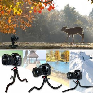 Trepied Smartphone, Flexible Trepied Appareil Photo, 42CM Mini Portable Trépied pour Smartphone Iphone Telephone Vidéo, Rotation à 360° - Neuf