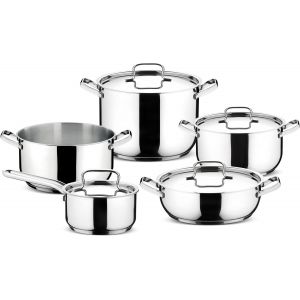 Subzonal-Sfiziosa Lot De 9 Casseroles Avec Fond Lagoseal Plus Pour Tous Les &Eacute;tages De Cuisson, Rev&ecirc;tement En Acier Inoxydable Pour Chauffage Rapide Et Cuisson Uniforme, Design &Eacute;l&eacute;gant De Longue Dur&eacute;e - Neuf