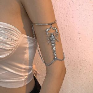Argent Scorpion Bras Glands Chaîne Manchette Supérieure Brassard Brassard Bracelet Bande Bras Glands Chaîne - Neuf
