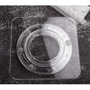 AYUHR-Plateau tournant Transparent de 17,8 cm avec Tapis antidérapant, Base à roulement en Acrylique San SOP avec Dessus carré Transparent, glaçage Vos Cookies et Cupcakes Plus Facilement - Neuf