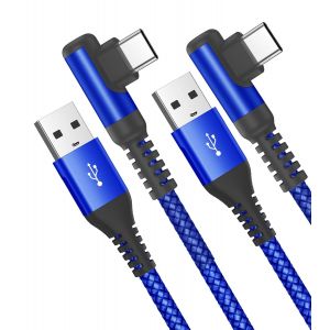 Câble Usb C 3.1a Charge Rapide [1m+1m], Câble Charge Usb C 90 Degrés Type C Câble Nylon Pour I Phone15/I Phone16 Pro/Max/Plus,Samsung Galaxy S24 S23 S22,S21,S20 S10 S9,S8,Note10,M31,A71 A52 A51 - Neuf