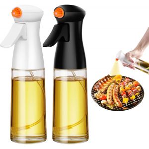Pack De 2 200ml D'huile D'olive En Spray Pour De La Friteuse De L'air, De L'huile D'olive En Spray Pour La Cuisson Au Bbq Salade, De Grande Capacité, De Verre Durable Et De L'huile De Pulvérisateur - Neuf