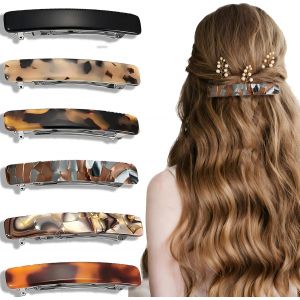 Lbgwp60-Lot De 6 Barrettes À Cheveux Vintage En Acétate De Écaille De Tortue Pour Cheveux Fins, Épais Et Automatiques, Accessoires Pour Femmes Et Filles - Neuf