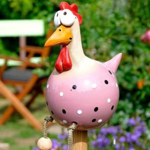 MEVRONISSHOP-D&eacute;coration de jardin en c&eacute;ramique - Fait &agrave; la main - Statue de jardin - Poule d&eacute;corative - D&eacute;coration de jardin - Figurine de jardin - En r&eacute;sine - D&eacute;coration de jardin - Pour balcon, sal - Neuf