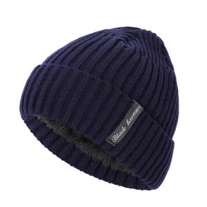 Les Hommes Du C&acirc;ble Tricot Doubl&eacute; De Molleton Chapeau De Beanie Hiver Chaud &Eacute;pais Couvre-Chefs Pour Le Froid, &Eacute;l&eacute;gant Et Confortable - Neuf