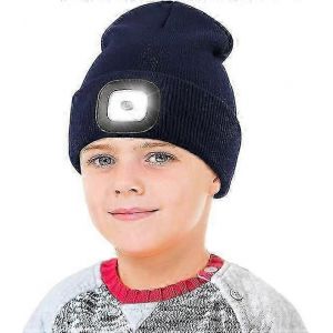 Bonnet Chapeau Avec Lumi&egrave;re Pour Enfants,Usb Rechargeable Mains Libres Led Casquette De Phare D'hiver Tricot&eacute; Veilleuse - Neuf