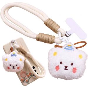 KAL-Dragonne T&eacute;l&eacute;phone Portable Courte Universelle, Adorable Petit Ours Cordon Telephone Portable, Laniere, Sangle De T&eacute;l&eacute;phone Portable, Anti-Perte Avec Patch Ultra Fin - Neuf