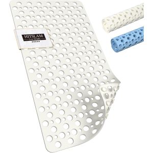 KALANKA-Tapis de Baignoire Antid&eacute;rapant, 70 x 38 cm Tapis de Douche sans BPA, R&eacute;sistant aux Moisissures & Lavable en Machine Tapis de Bain Antid&eacute;rapant, Drainage Efficace et Facile &agrave; Nettoyer, Blanc - Neuf