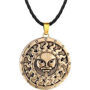 Kal-Collier Soleil Celtique Pour Homme, Collier Pendentif Soleil Viking Nordique Avec Cha&icirc;ne De 19,7 Po, Collier D'amulette Totem Solaire Ancien, Collier Hip-Hop, Cadeau De Bijoux Punk - Neuf