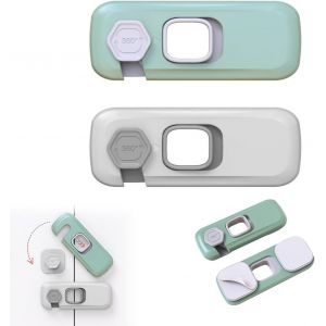 Bloque Porte B&eacute;b&eacute;,Bloque Tiroir Securite Enfant,Bloc Porte Securite Bebe,S&eacute;curite Domestique,Securite Placard Enfant Pour Fen&ecirc;tre R&eacute;frig&eacute;rateur,Adh&eacute;sif Fort Sans Per&ccedil;age,2 Pi&egrave;ces - Neuf