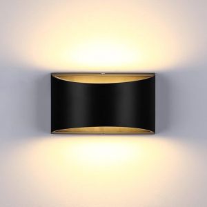 Applique Murale Led Moderne À Intensité Variable, Éclairage D'intérieur Noir, 12 W, Pour Couloir, Escaliers, Chambre, Salon, Blanc Chaud - Neuf