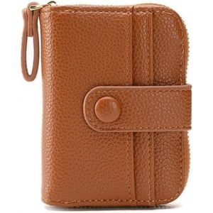 Porte Carte Femme Accordéon Cuir Pu Portefeuille Petit Zippé Légers Portefeuilles Souple Plusieurs Compartiments Emplacements Grande Capacité Carte Crédit Mode Cadeau¿Marron¿ - Neuf