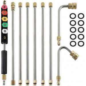 MEVRONISSHOP-Barres d'extension pour nettoyeur haute pression, 4000PSI Pointes de Lance de Remplacement t&eacute;lescopiques Outils de Nettoyage pour Le Lavage des fen&ecirc;tres de Toit - Neuf