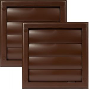 Lot de 2 couvercles d'aération de 10,2 cm (19,1 x 19,1 cm) - Marron - Hotte d'aération de sèche-linge - Couvercle de conduit de sèche-linge à persiennes - Capuchon de capot - Grille - Neuf