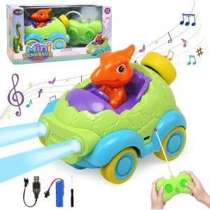 loc-Voiture Telecommand&eacute; Enfant,Dinosaure Telecommand&eacute; Enfant,Jouet Dinosaure Avec Lumi&egrave;res Et Musique,Jouet Dinosaure &Agrave; Partir De 2 Ans,Cadeau D'Anniversaire Et De No&euml;l Parfait Pour B&eacute;b&eacute;s - Neuf