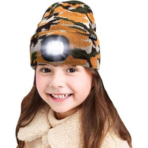 Enfants Led Casquette De Bonnet &Eacute;clair&eacute;e,Lampe Frontale Rechargeable Par Usb Chapeaux De Nuit En Tricot D'hiver Plus Chauds Lumi&egrave;re Cadeaux No&euml;l Pour Gar&ccedil;ons Filles.[F79] - Neuf