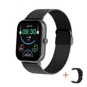 Nouvelle Montre Intelligente &Eacute;lectronique Moniteur Cardiaque Smartwatch 2025 Montres De Sport Num&eacute;riques Pour Homme Femme Fitness Tracker Pour Xiaomi Android.Black Mesh. - Neuf
