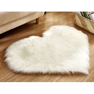 Tapis En Forme De C?ur 50x65cm, Doux, En Fausse Fourrure, Pour La Maison - Neuf