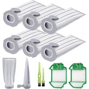 Lot De 6 Aspirateurs Pour Vorwerk Folletto Vk7 Fp7 + 2 Filtres Moteur + 2 Brosses À Dents, Filtres À Haute Efficacité, Faciles À Remplacer, Prolongent La Durée De Vie De L'Aspirate[SSE7114710] - Neuf