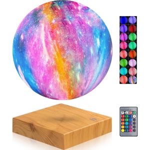 Lampe Lune En L&eacute;vitation Flottante Et Rotative Dans L'air, Lampe De Nuit Pour Bureau, Maison, D&eacute;coration, Cadeaux De No&euml;l (Surface Galaxie 16 Couleurs) - Neuf