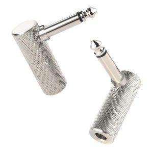 LORANKA-2-Pack 1/4 Right Angle Adapter - 6.35mm TS Right Angle Guitar Adapter, Straight to Right Angle for Electric Guitars, Bass AMP, Mixers & Equalizers - Neuf