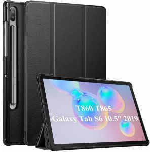 Coque pour Samsung Galaxy Tab S6 10.5"" 2019 SM-T860/T865, Etui de Protection Support Charge sans Fil S Pen Housse Case Cover Mince avec Fonction de Sommeil/Reveil Automatique, Noir - Neuf