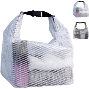 MAA-Trousse de toilette étanche XXL TSA - Trousse de toilette transparente - Imperméable - Avec poignée de transport - Unisexe - Pour voyage, salle de bain, quotidien, Blanc, Fashion - Neuf