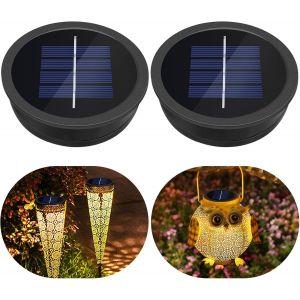 Lot De 2 Lanternes Dolaires De Remplacement De 7 Cm, Étanches Ip44 Avec Lumière Chaude, 600 Mah/1.2 V, Led Pour Lampe De Jardin Duspendue D'extérieur - Neuf
