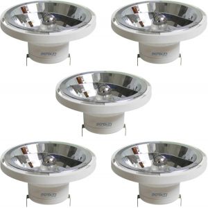 Sigmaled Ligthing - Spot Led Ar111 G53 14w (Équivalent 120w Halogène) - 1050 Lumens - Blanc Naturel 4000k - 12v Dc/Ac - Ampoule Ar111 - Lot De 5 Spots - Neuf