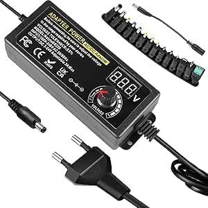 Bloc D'Alimentation Réglable 72 W 3 A - Adaptateur D'Alimentation Universel 3 V-24 V - Ac Dc - Chargeur Universel Avec 14 Embouts Cc Et Câble De Polarité Inverse, Moteur Dc, 3000 M[CHA8222557] - Neuf