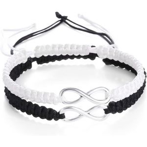2 Bracelets Meilleur Ami Pour Bracelet &Agrave; Cordon Ajustable Yin Yang Pour Relation D'amiti&eacute; Petit Ami Petite Amie Cadeau De La Saint-Valentin - Neuf