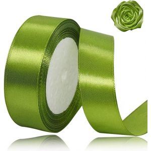 Ruban De Satin Vert Olive De 20 Mm Pour D&eacute;corations De F&ecirc;te De No&euml;l, 23 M, Pour Emballage Cadeau, Artisanat, F&ecirc;te De Mariage, No&euml;l, Noeuds Pour Cheveux, Bouquets Floraux, Anniversaires, F&ecirc;tes - Neuf