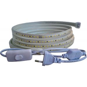 Tianyi-Bande 220v 2835 120 Led/M Haute Luminosit&eacute;, Avec Interrupteur, &Eacute;tanche Blanc Froid/Neutre/Chaud &Eacute;tanche Ip67 Strip (Blanc Froid, 2m) - Neuf