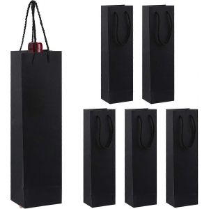 Cadeau de vin Sacs,Robuste, R&eacute;utilisable Papier Kraft Vin Fourre-tout Sac avec des Poign&eacute;es pour la F&ecirc;te de No&euml;l, Halloween, Mariage Anniversaire Festival de la Partie - Neuf