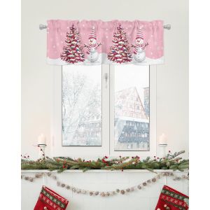 (Rose 1 Pi&egrave;ce, 54 X 18 Pouces) De No&euml;l Avec Des Rideaux Tringle &Agrave; Rideaux, Rideaux De La Cuisine, Salle De Bain, Chambre &Agrave; Coucher, Rideaux Court, Arbre De No&euml;l, Bonhomme De Neige, D&eacute;coration De No&euml;l - Neuf