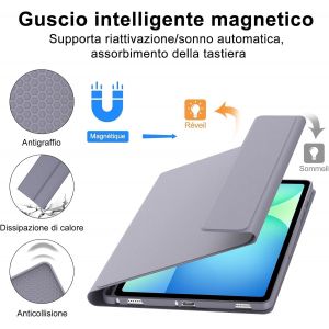 &Eacute;tui Avec Clavier Pour Samsung Galaxy Tab S10 Fe 10.9"" 2025, S9 Fe/S9 11"" 2023, Italien Qwerty Clavier Bluetooth Magn&eacute;tique Amovible Pour S10 Fe/S9 Fe/S9, Lavande Violette - Neuf